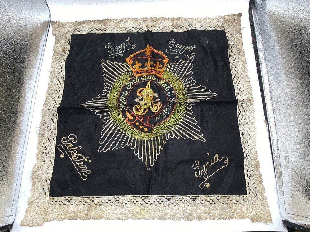 WW2 Royal Army Service Corps Embroidered Egypt Palestine & Syria Table Runner