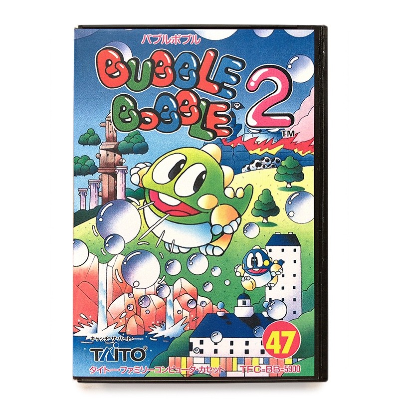 BUBBLE BOBBLE 2 - Empty plastic box Replacement spare case Famicom