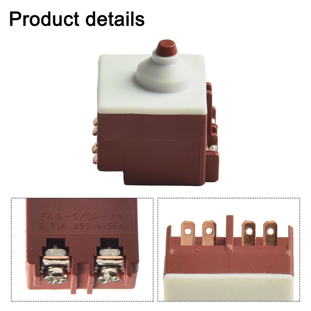 125V 12A Angle Grinder Switch Button Switch Angle Grinder NO Push Useful