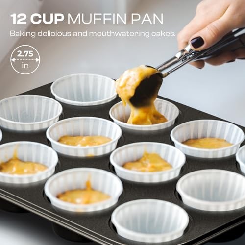 8-Piece Nonstick Bakeware Set - Stackable Oven Pans, Cake, Muffin, Cookie & Roas