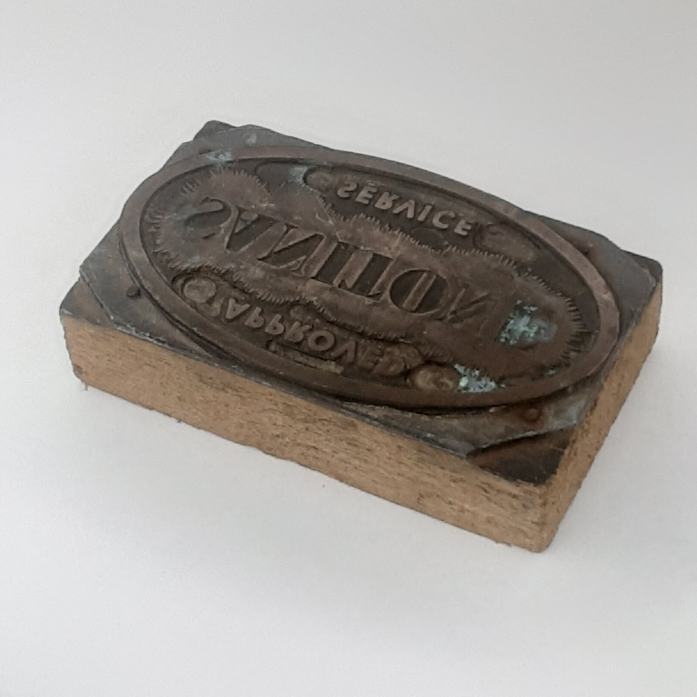 Sanitone Approved Service Printing Block Letterpress Typography
