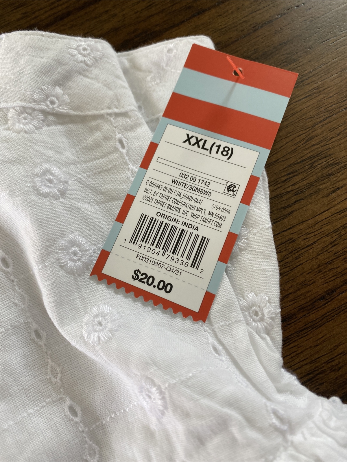 White Girls' Tie-Back Sleeveless Woven Dress - Cat & Jack, Size XXL (18), Cotton