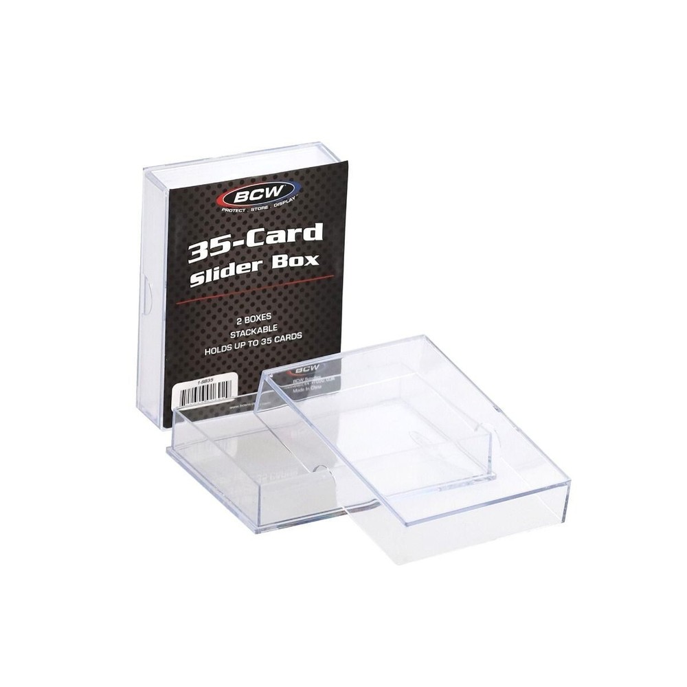 (8 Boxes) BCW 35 Card Size Slider Box Stackable Trading Card Storage Case 4x2