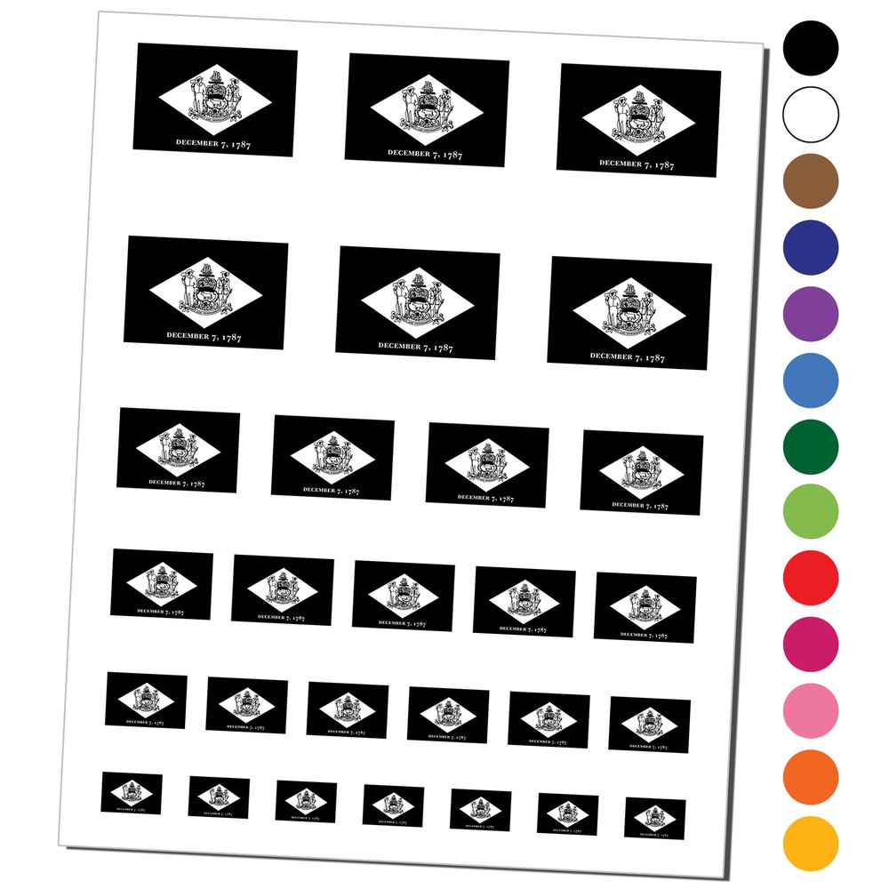 Delaware State Flag Temporary Tattoo Water Resistant Set