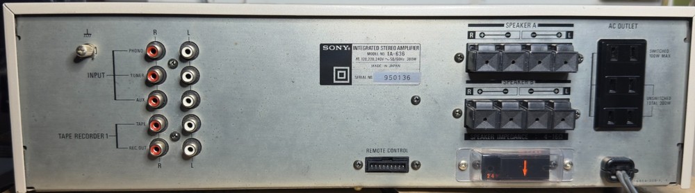 Sony TA-636 Integrated Stereo Amplifier – Serviced – Working – Read Description-