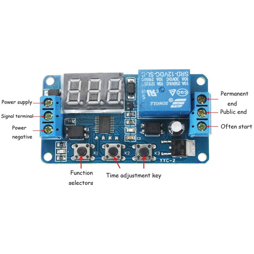 1Pcs Automation DC 12V Time Delay Relay Module LED Display Digital Delay Time...
