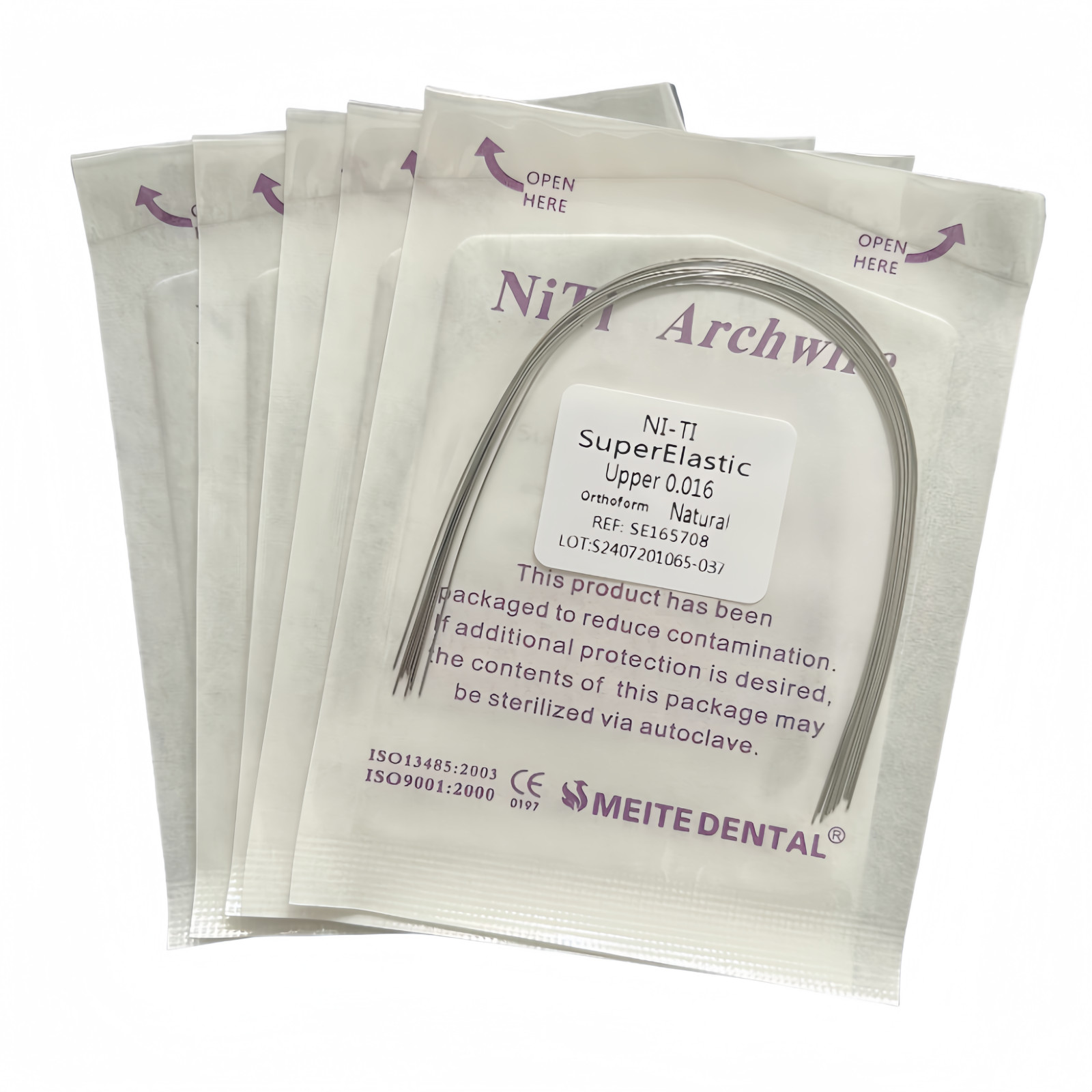 Dental Orthodontic Arch Wire Super Elastic Niti Round Rectangular Natural Form