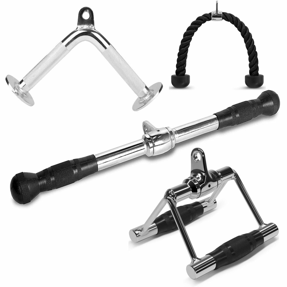 Double Grip Tricep Rope 20in Pull Down Press Cable Double D Rotating Attachments