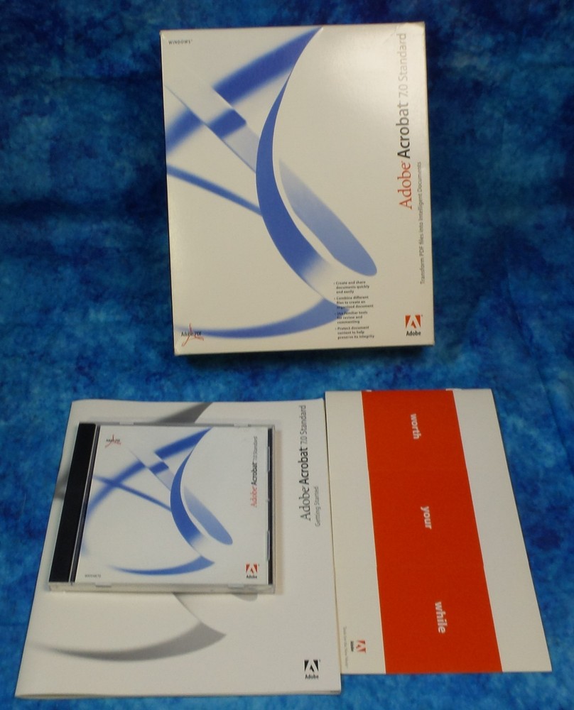 Genuine Adobe Acrobat 7.0 Standard Windows PDF Software w/ Keys