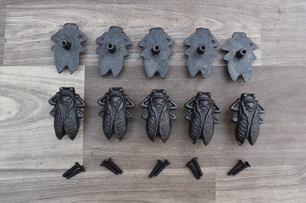 Cast Iron door knobs cabinet honey bee shape drawer handles pull rustic 10 pcs