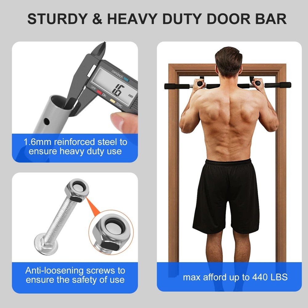 Quick Install Door Pull Up Bar – Adjustable Width for Total Upper Body Workout