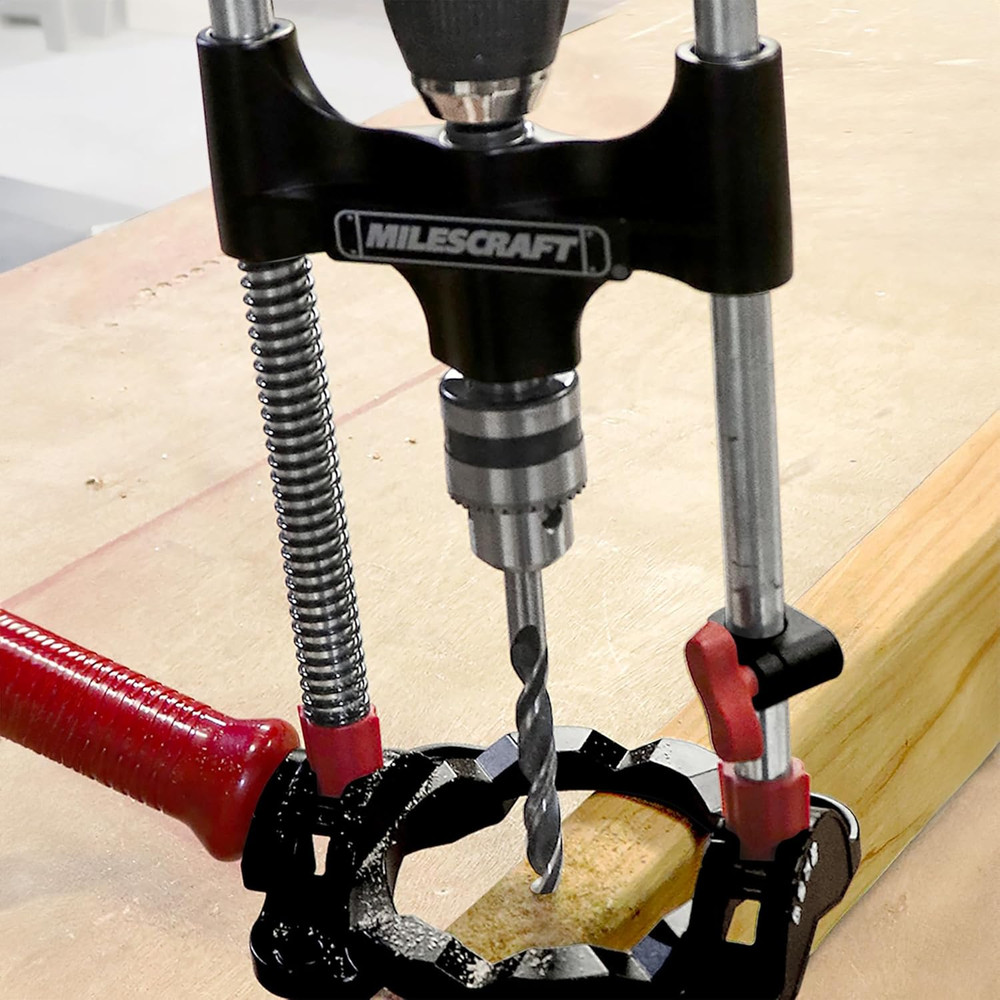 Portable Drill Guide Jig Adjustable Drilling Attachment 3/8 Chuck