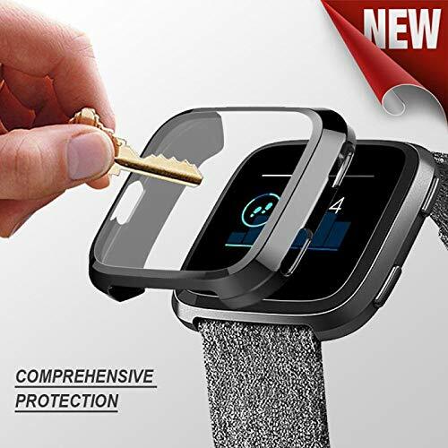 Silicone Protective TPU Case with Screen Protector Frame Cover For Fitbit Versa