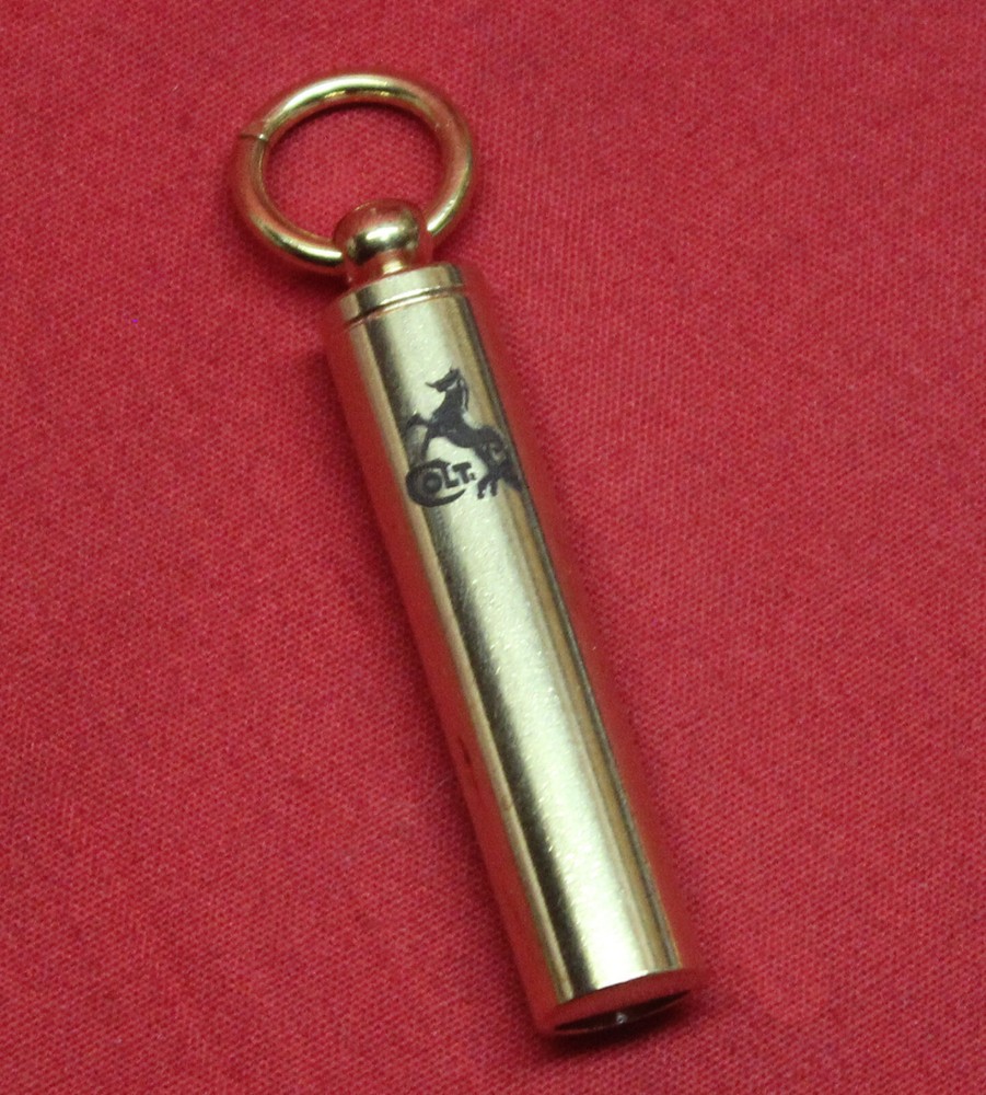 Colt Firearms Small Brass Pendent Whistle