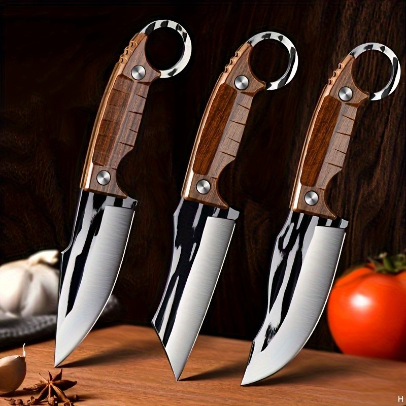 3pcs Premium Multipurpose Knife Set, Ultra-Sharp Stainless Steel Fixed Blades