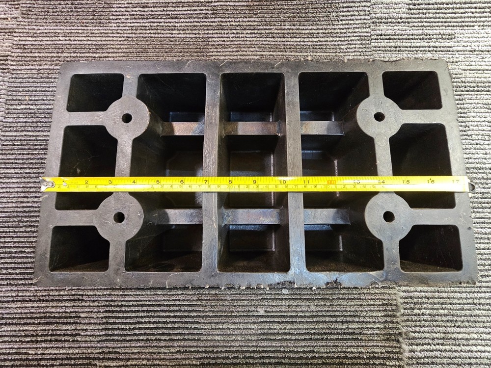 Rectangular Molded 17.5" x 10" 4 Hole Rubber Loading Dock Impact Bumper, Black