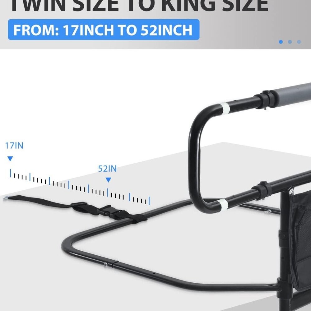 Bed Assist Grab Bar Handle with Storage Pocket