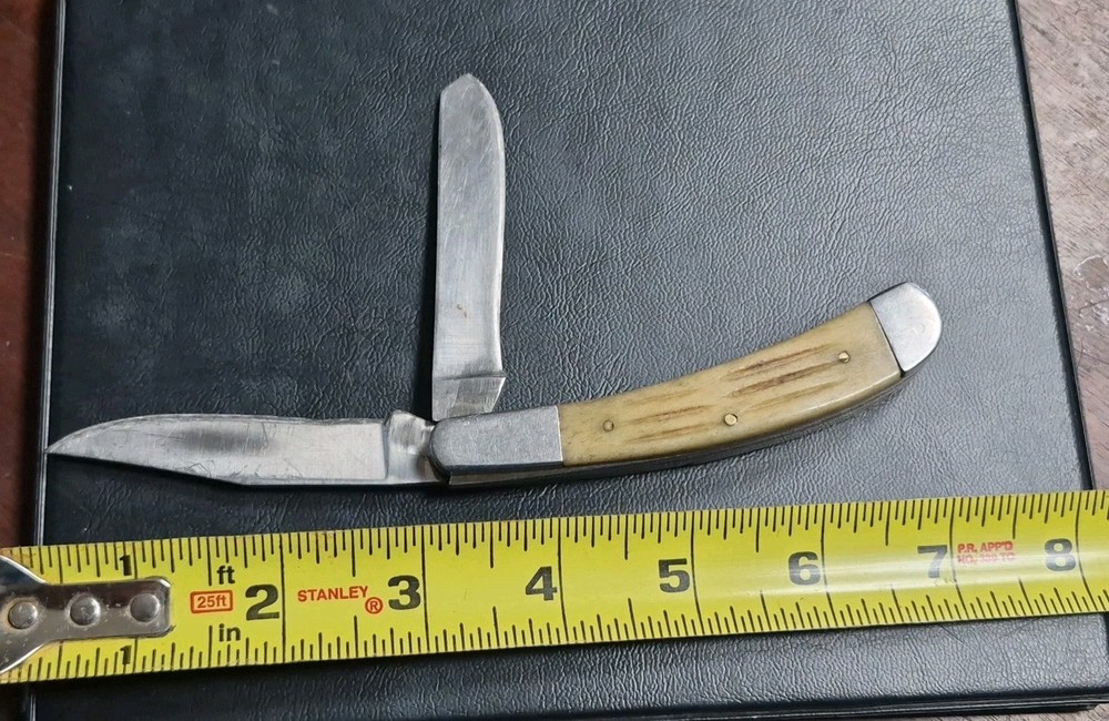 Whitetail Cutlery Stag Bone Folding Pocket Knife Two BLADE SHARP!