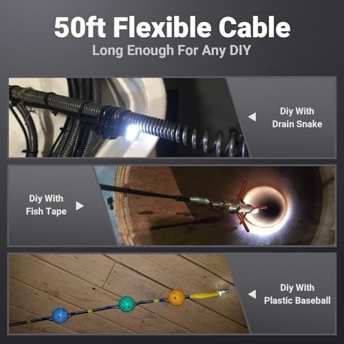 50FT USB-C Borescope Inspection Camera, Waterproof Endoscope for iPhone & Androi