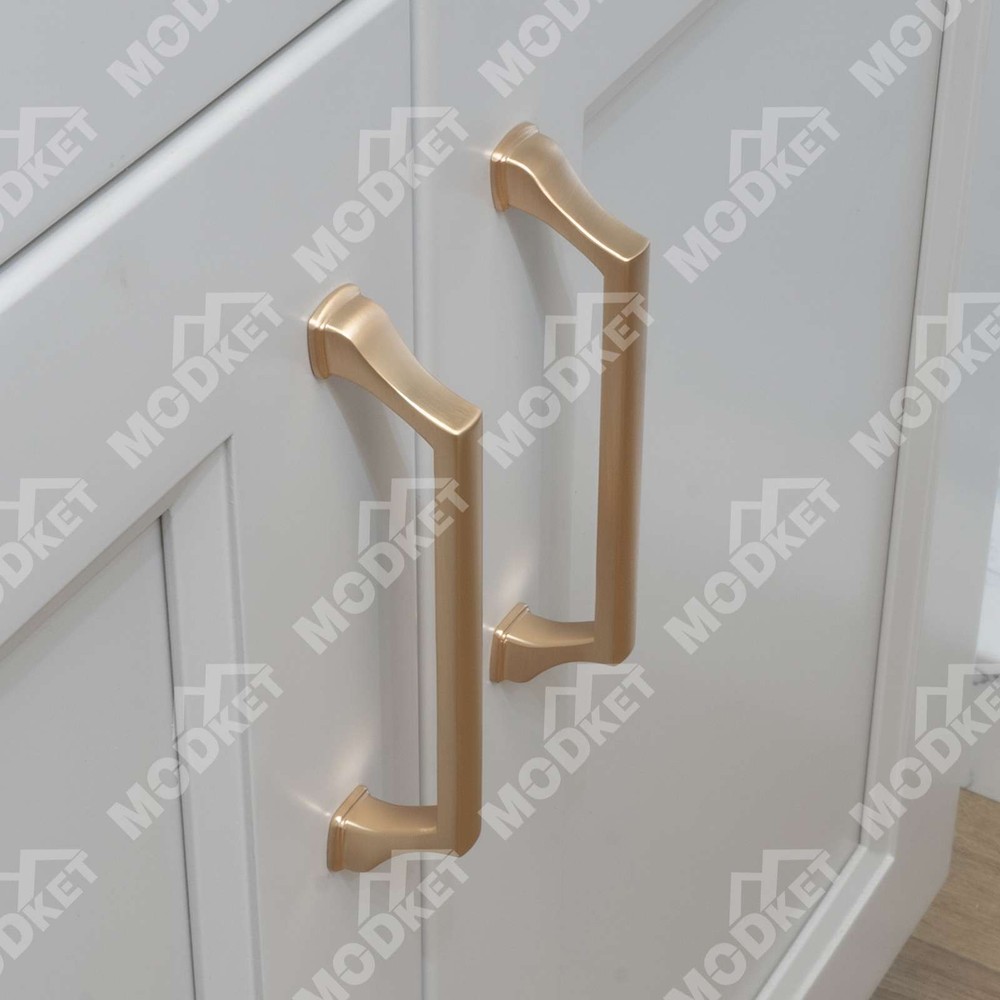 Solid Brushed Champagne Gold Cabinet Pulls Knobs Handles Kitchen Bathroom Drawer