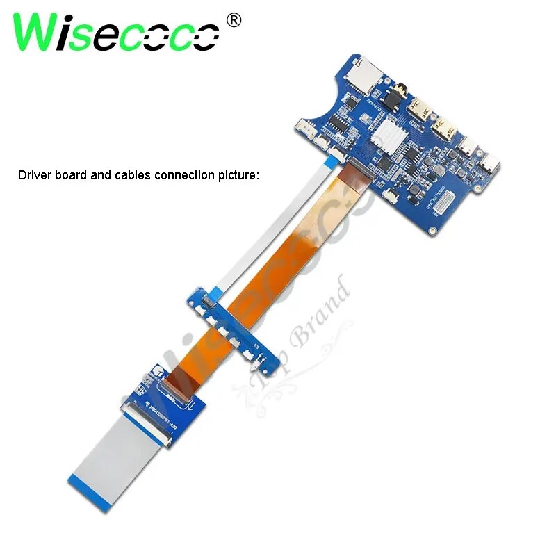 Wisecoco 12.3 Inch Touch Screen 1920x720 IPS LCD Screen Module USB-C Driver Boar