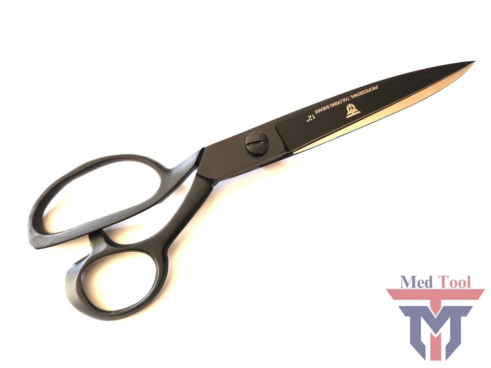 Tailor Scissors 12" Heavy Duty Upholstery Carpet Shears Full Black