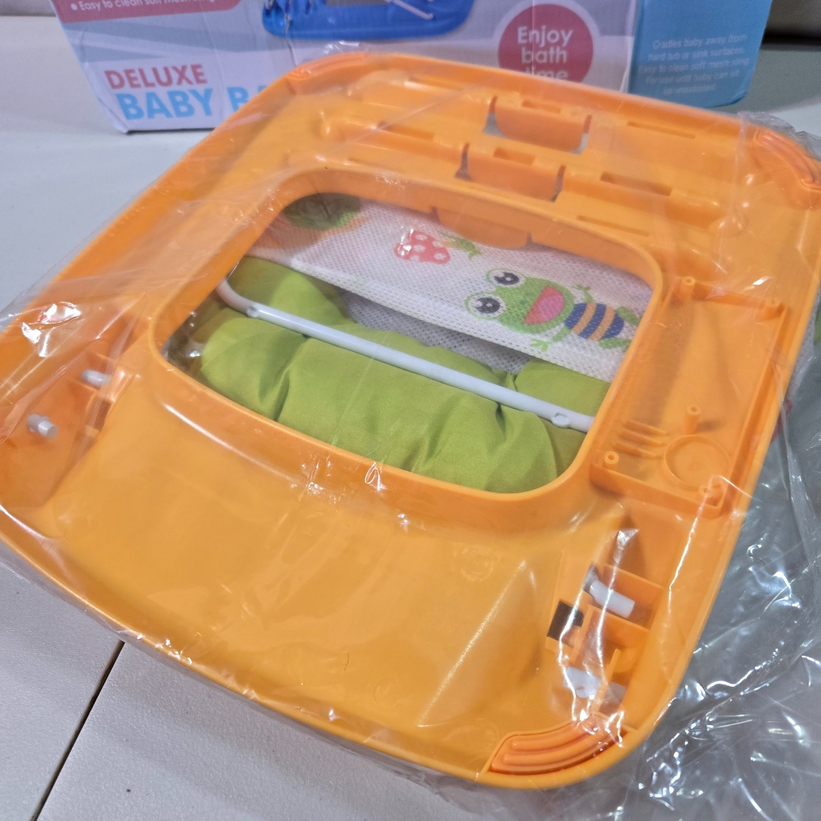 Folding Bath Sling with 3 Position Recline Deluxe Baby Bather - Green NIB