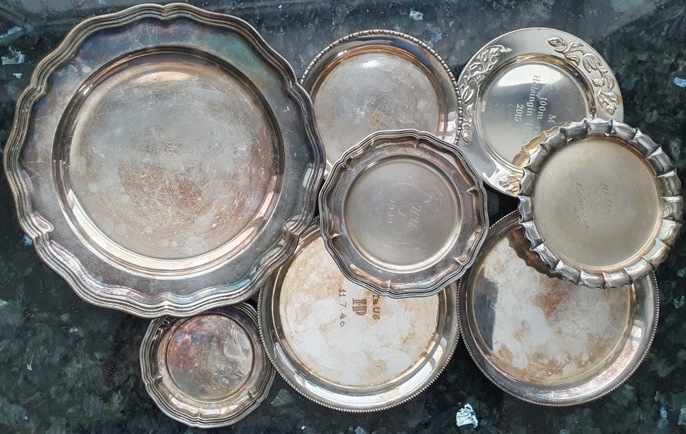 NOT SOLID SILVER ❗ Alpaka / Nickel Silver Tray Lot - READ DESCRIPTION !!!