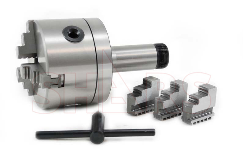 Shars 4" 3 Jaw Self Centering Lathe Chuck w/Cert .003” TIR 5C Shank Arbor New R[