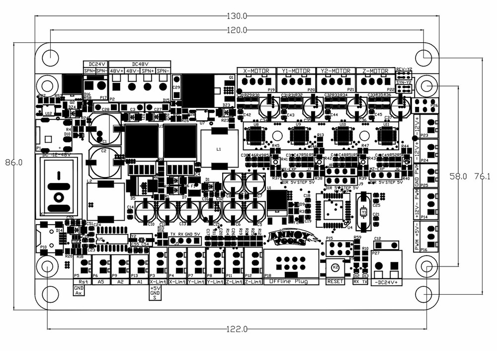 USB GRBL Controller Driver Board 3 Axis Stepper Motor Double For CNC Engraving