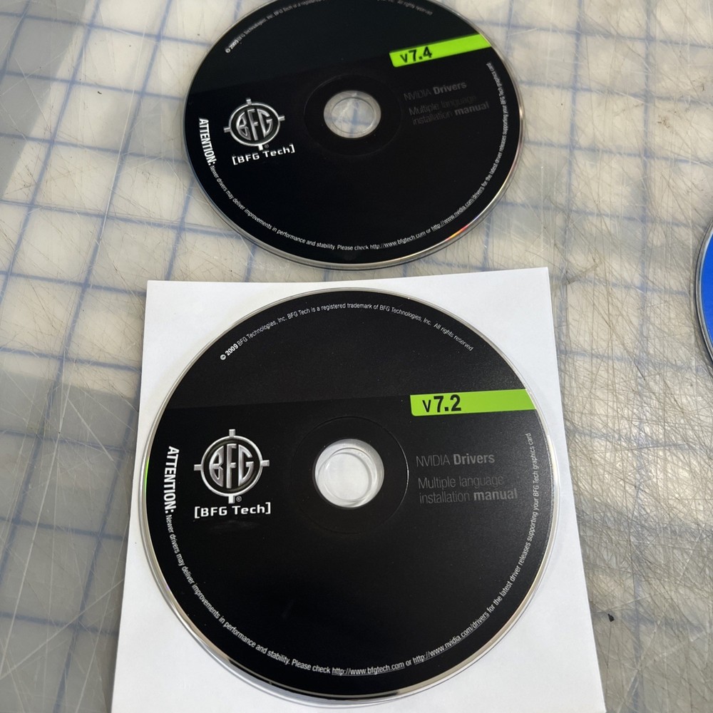 NVIDIA Drivers v7.2 & v7.4 installation manual CD BFG Tech 2009