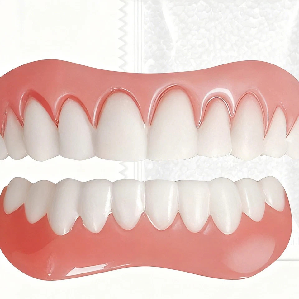 Full Denture Set Upper Lower False Teeth Replacement for Men Women