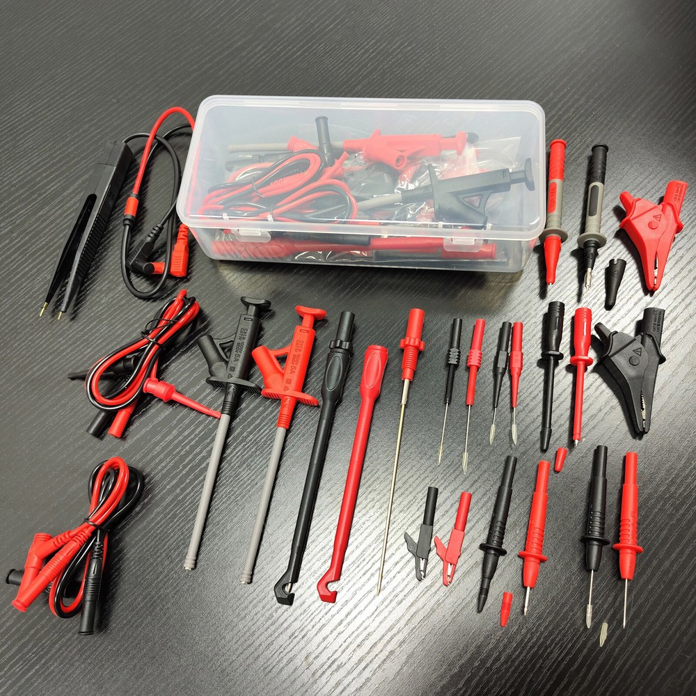 25PCS Silicone Multimeter Test Leads Kit with Replaceable Wire Piercing Probes