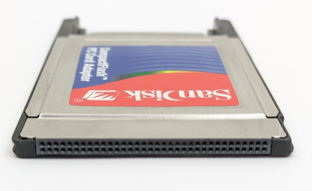 SanDisk Compact Flash PC Card Adapter PCMCIA CF Memory Reader TESTED Working #C