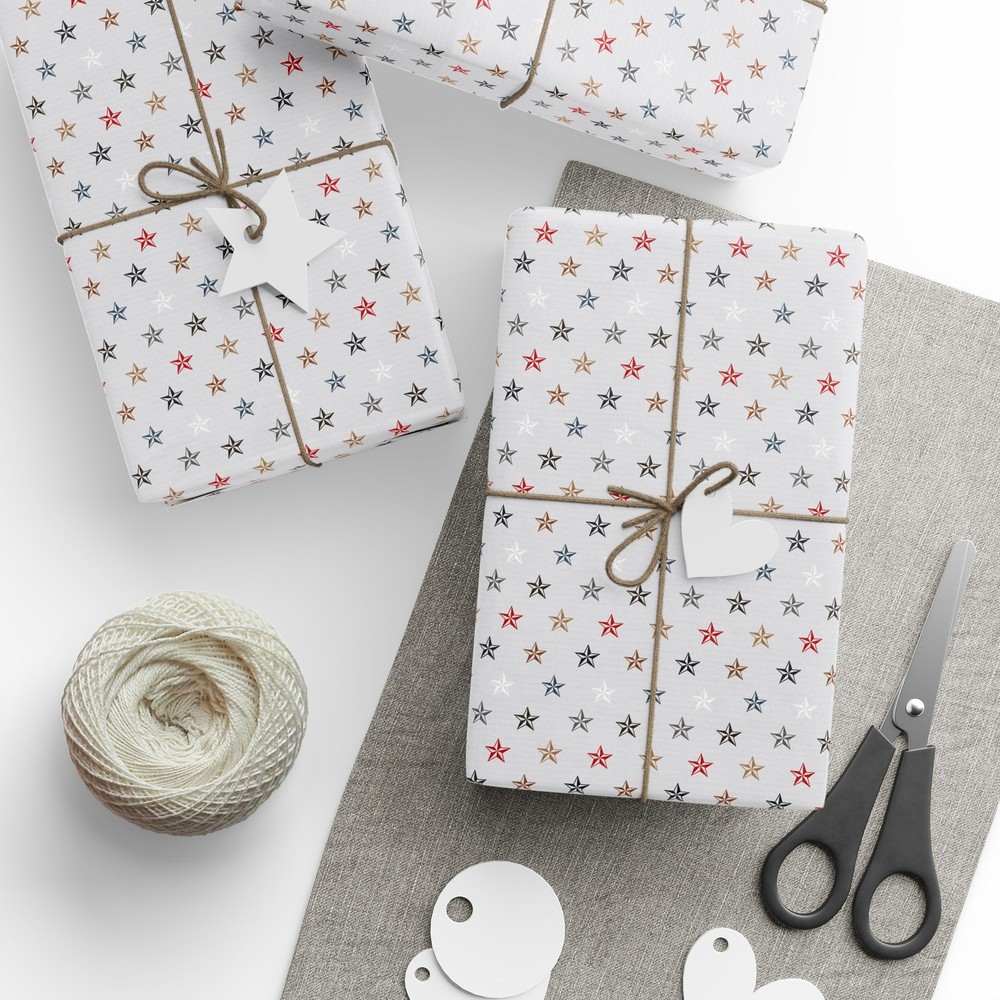 Light Grey With Star Pattern Wrapping Papers