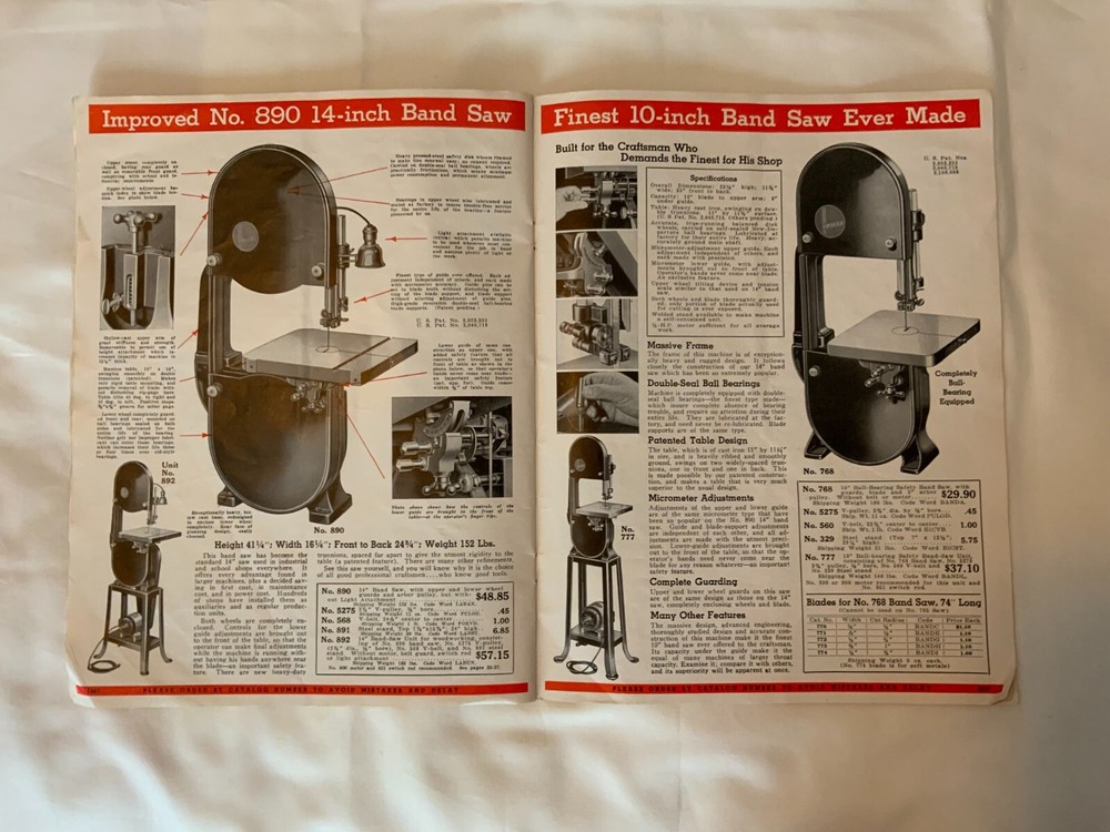 VINTAGE DELTA POWER TOOLS 1939 CATALOG