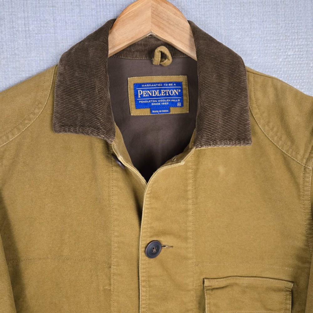 PENDLETON Size Medium Mens Chamois Moleskin Button Hacking Field Jacket Tan Coat