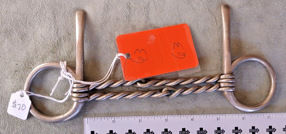 5" Double Twisted Half Cheek Brass Bit (box 63)