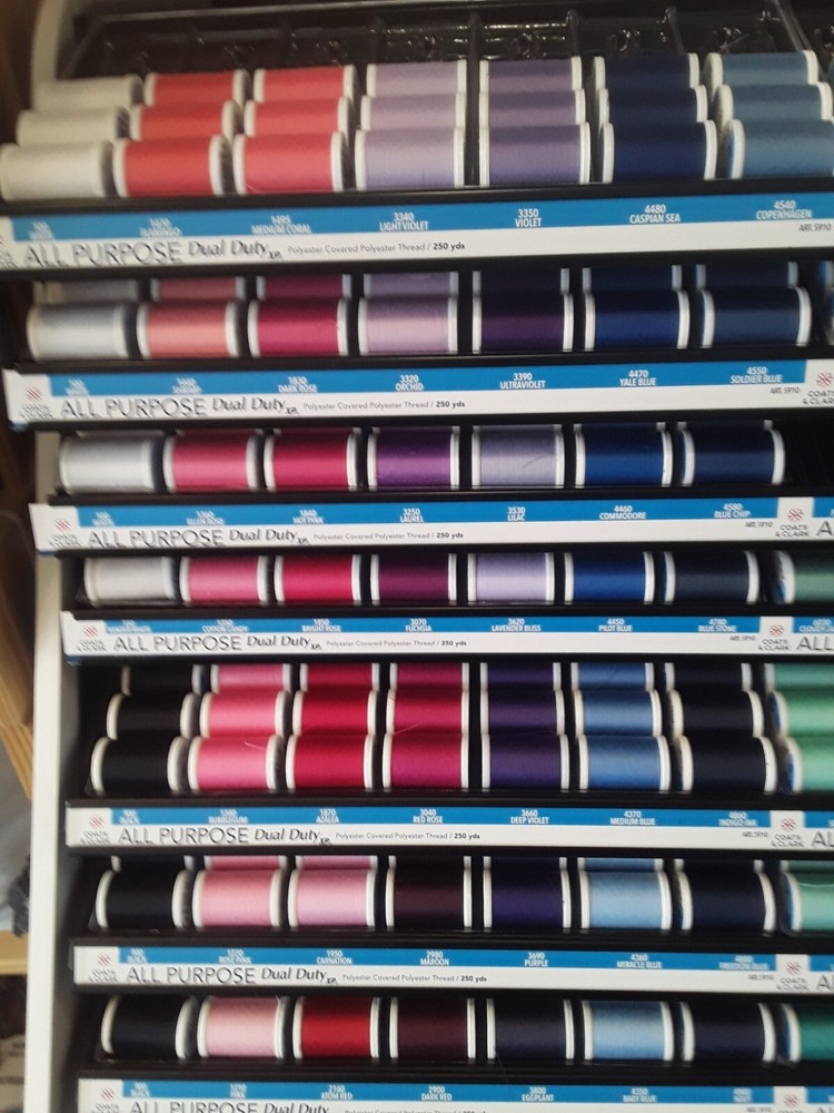 12 Coats & Clark All Purpose Thread 250 Yard Spools - Various Colors