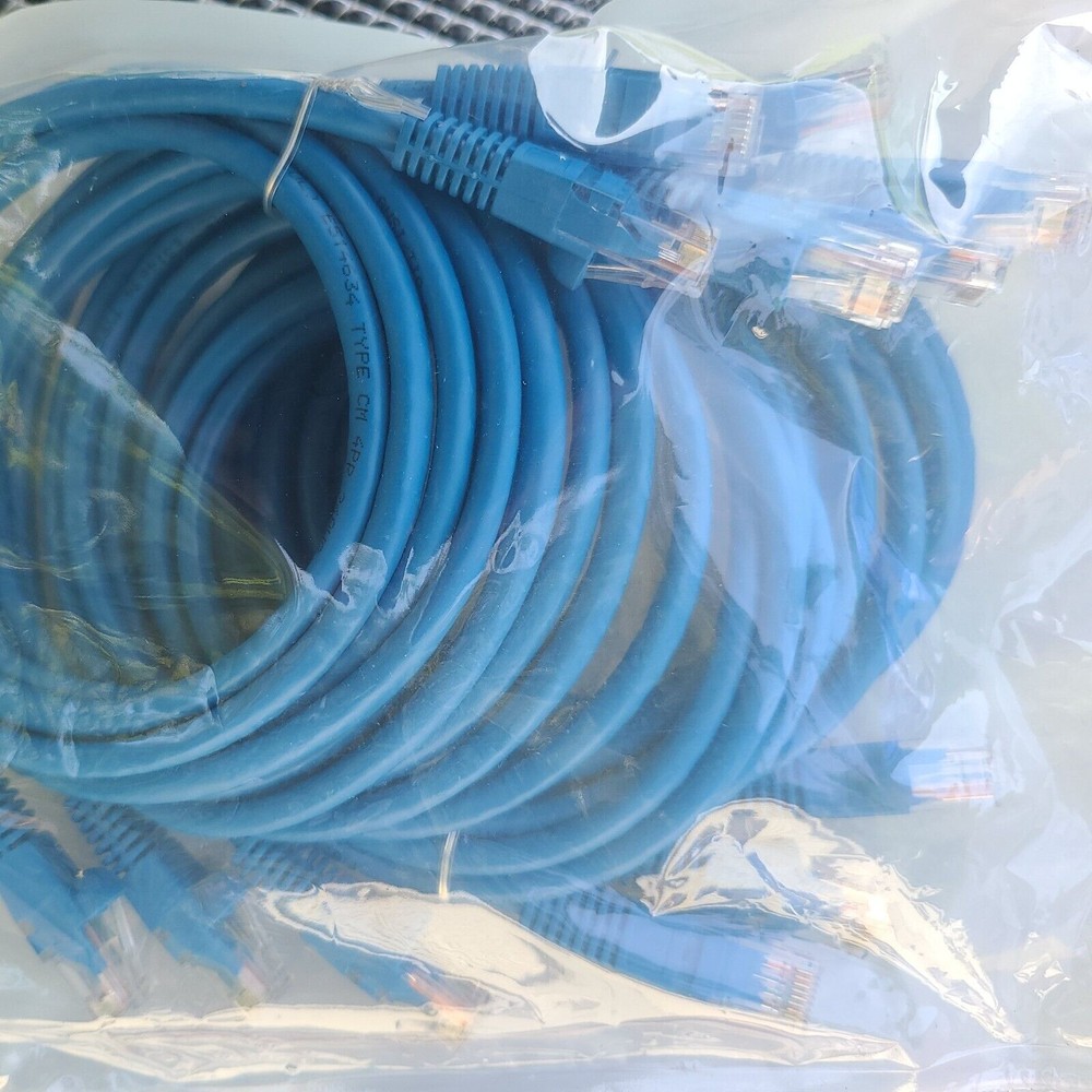 (6-Pack) CAT-6 network Patch Cable, Blue 24Awg 100% Copper 0E-C6BL56