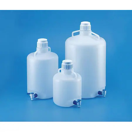Carboy, Stopcock, 2.64 Gal., Pp, 49H033
