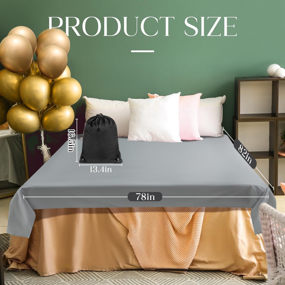 Waterproof Bed Blanket Queen Size 78'' X 82'' Gray Polyester