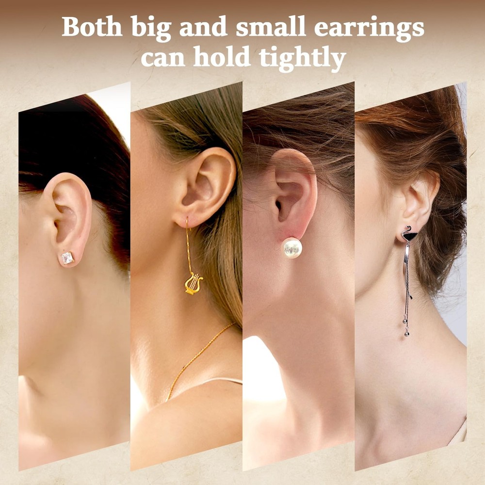 Earring Backs Replacement for Studs 6 Styles Silicone Clear Hypoallergenic Ru...