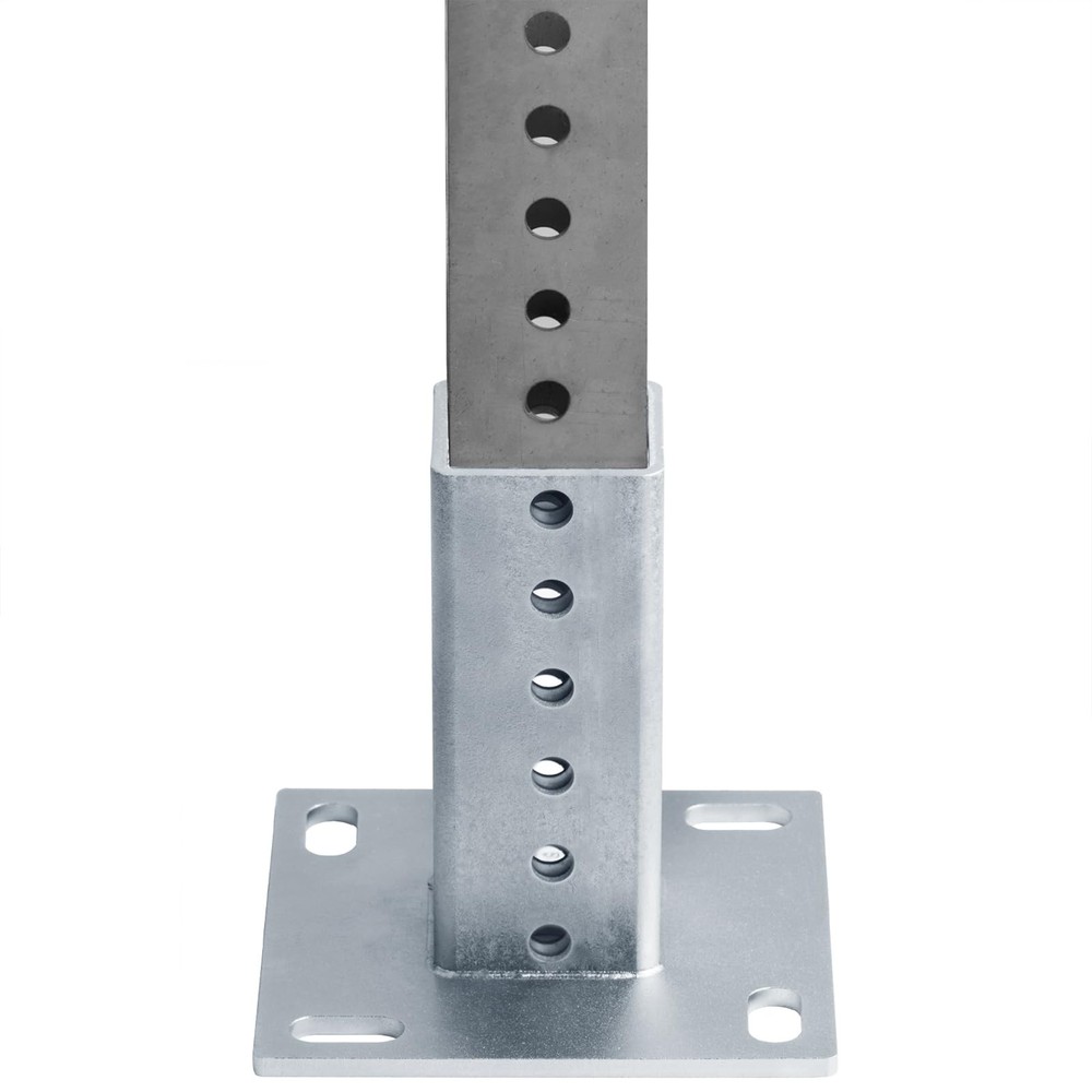 Square Sign Post Anchor Base for 2" x 2" Sign Post, Surface Mount Flange Base...