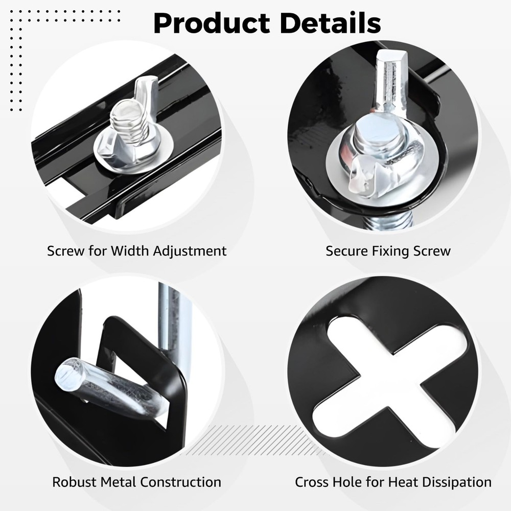 Battery Hold Down Tray Kit Universal Metal Storage Holder Adjustable Bracket