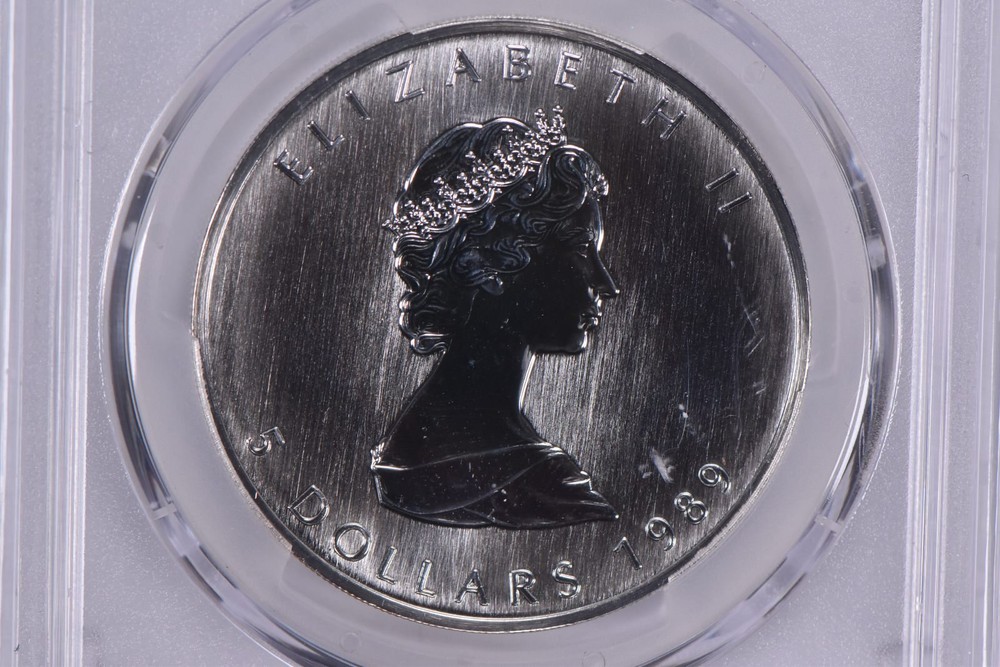 MS69 1989 Canada 5 Dollar Maple Leaf 1 oz Silver PCGS Blue Lbl