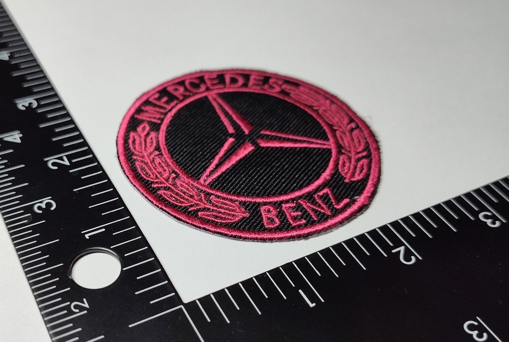 MERCEDES BENZ PATCH HOOK LOOP PATCH BADGE EMBLEM BLACK RED HIGH QUALITY NEW.