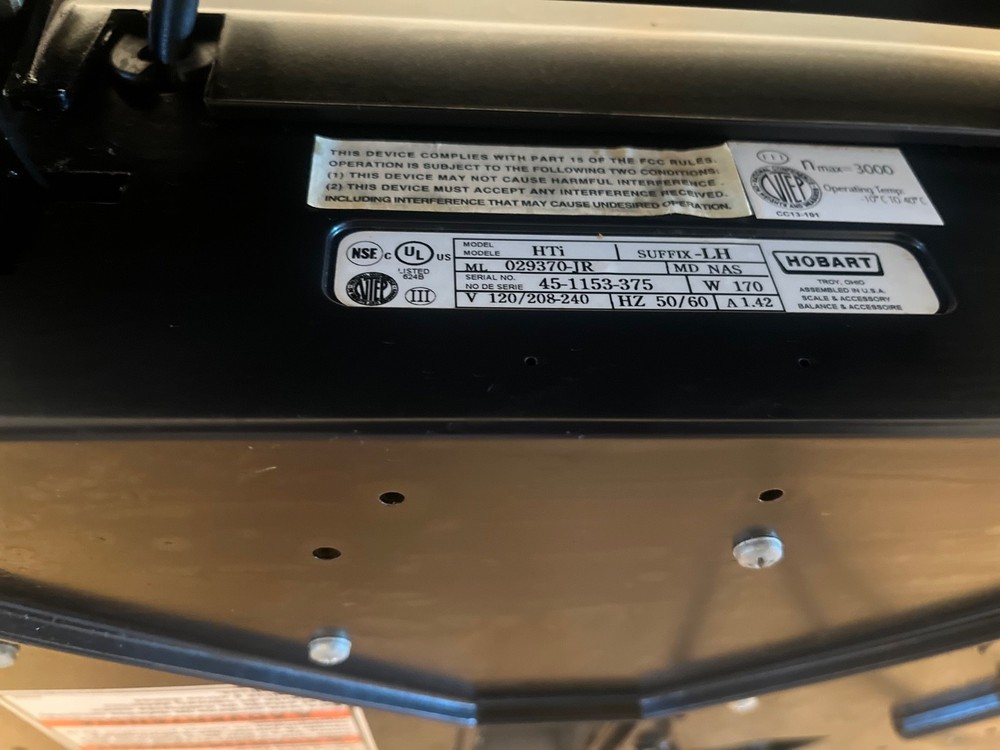 Hobart HTi Scale With Printer, Used Operator Screen & No Customer Display