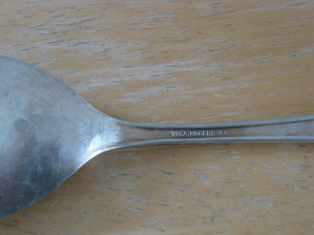 Vintage Wm A. Rogers AA Berkley Pattern Forked Spoon Salad Server Monogramed C