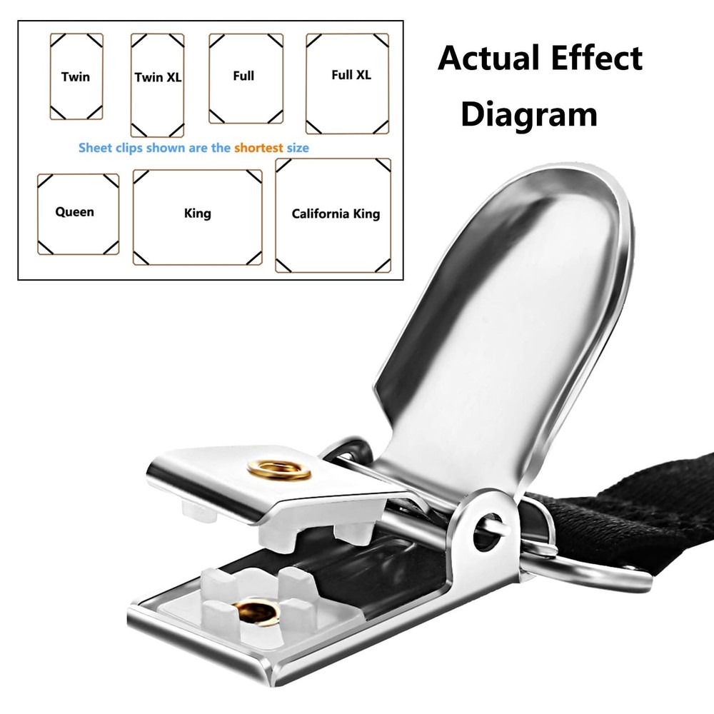 10 pcs Adjustable Bed Sheet Straps,Bed Sheet Clips, Elastic Bed Fitted Sheet ...